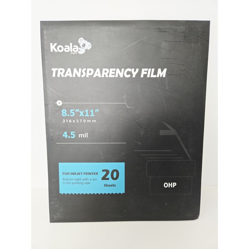Koala Inkjet Transparency Film Clear 8.5x11 20 Sheet Overhead Projector Crafts